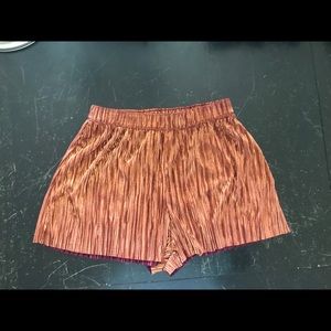 gold polyester shorts